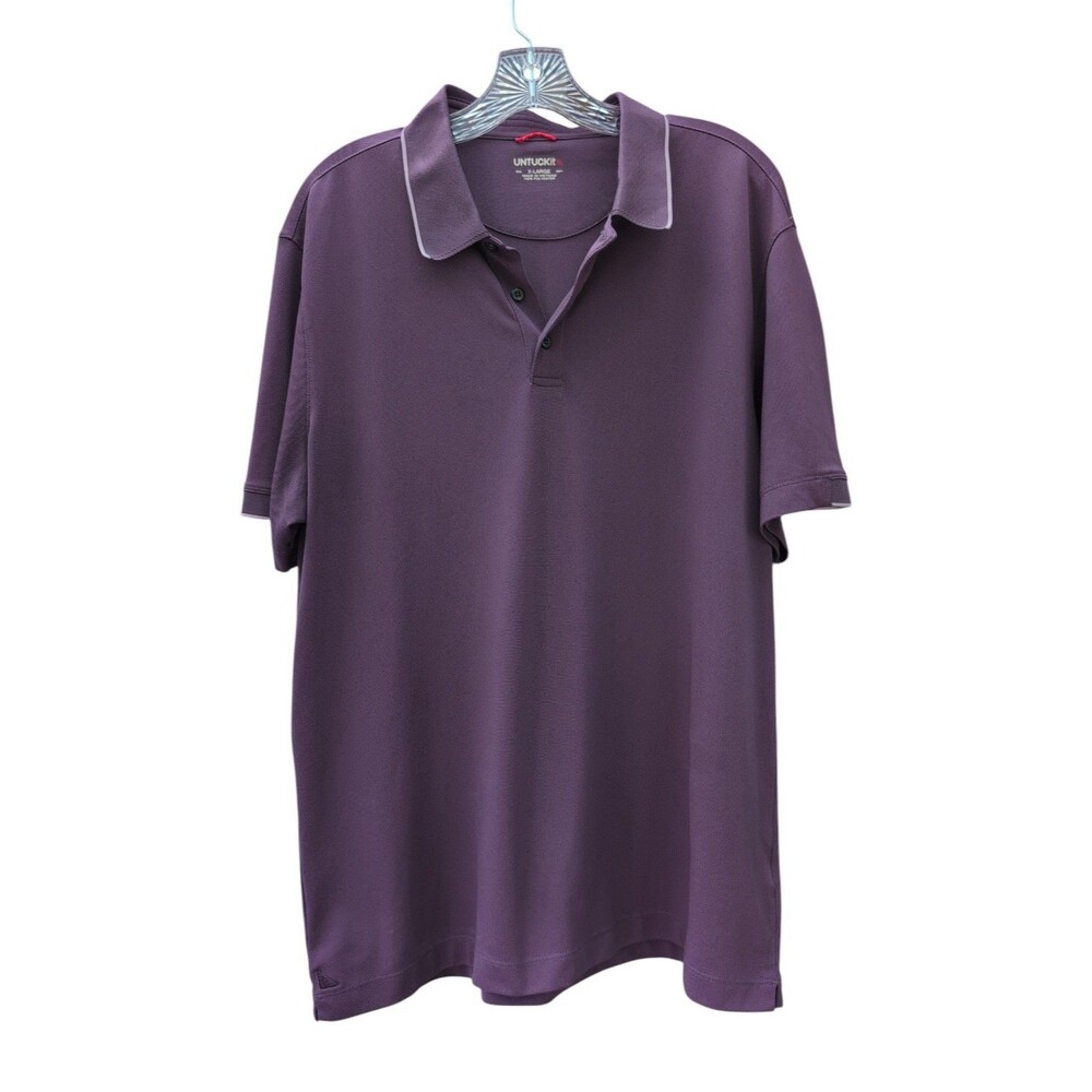 UNTUCKit Polo Shirt Mens XL Purple Plum Performance Pique Short Sleeve Golf